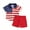 Red A, variant on Okbabeha Kids Boys 4th of july Shorts Set,Short Sleeve Stars Stripes Print Shirt Elastic Waist Shorts fourth of July Outfit