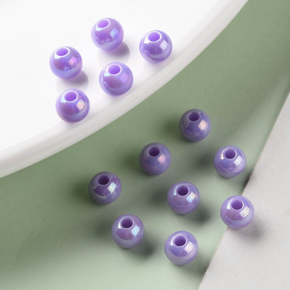 500gs Opaque Acrylic Beads AB color Round Lilac 6x5mm Hole: 1.8mm about 4400pcs/500g