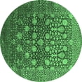 thumbnail image 1 of Ahgly Company Indoor Round Oriental Emerald Green Industrial Area Rugs, 6' Round, 1 of 4