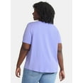 thumbnail image 3 of Terra & Sky Women's Plus Size V-Neck Tee with Short Sleeves, Sizes 0X-4X, 3 of 5