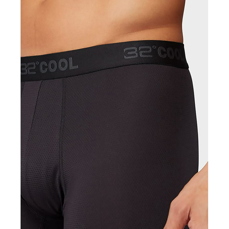 32 Degrees Men's 4-Pack Active Mesh Boxer Brief - 2 Black/1 Fire Engine/1  Icy Grey - Large 