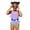 Purple, variant on Tween Girls Swimsuit One Piece Swimsuits Floral Print Bathing for Kids Sun with Soft Comfort Swimwear 5-6 Years