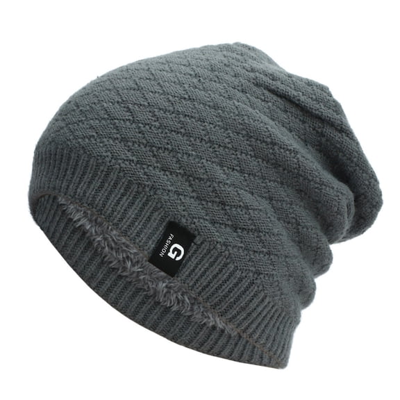 IROINNID Winter Beanie Cap for Women and Men Windproof Warm Unisex Knitted Stretch Leisure Beanie Hat,Gray