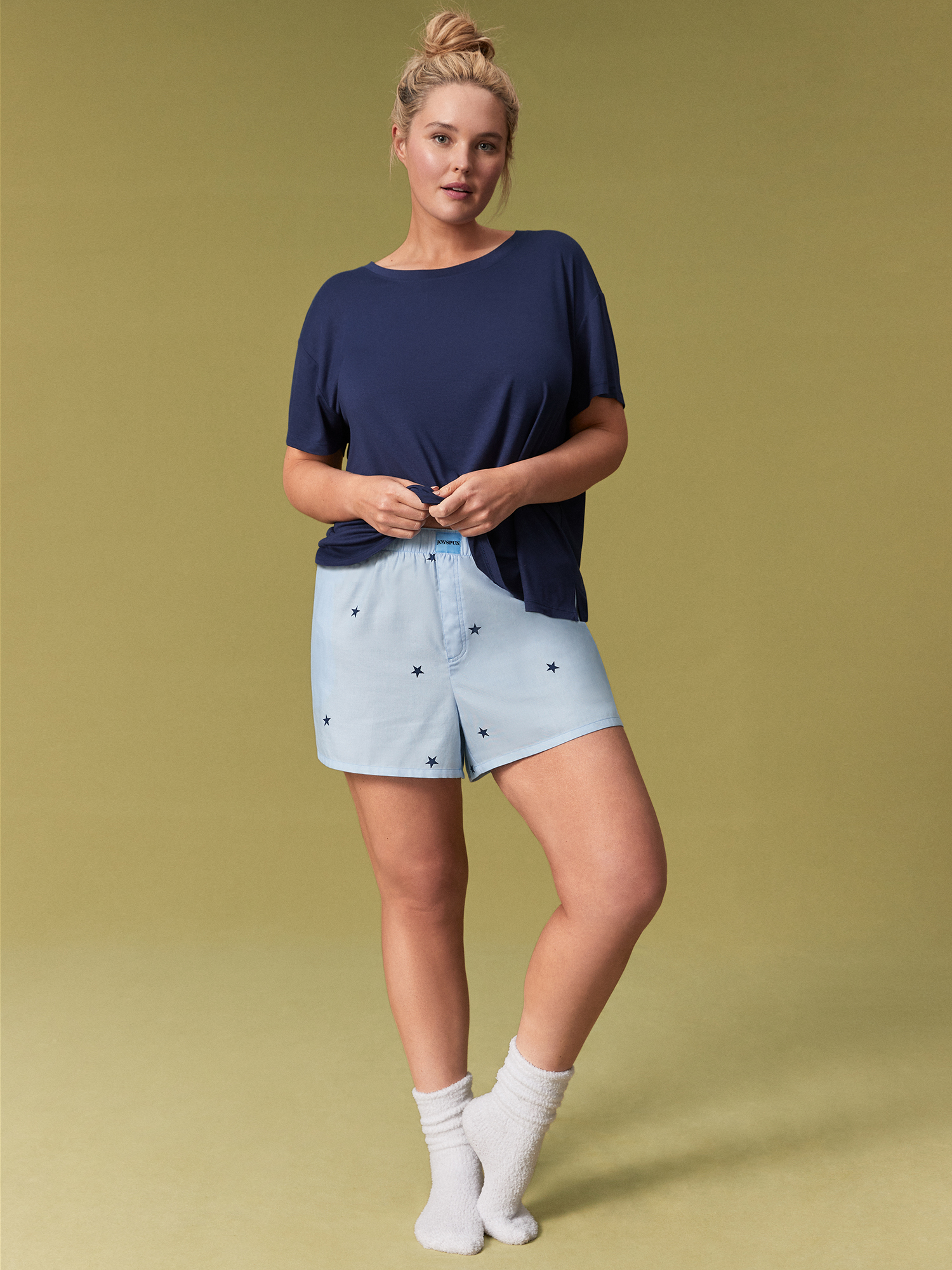 Joyspun Women's Short Sleeve Knit Sleep T-Shirt, Sizes S to 3X - image 2 of 7