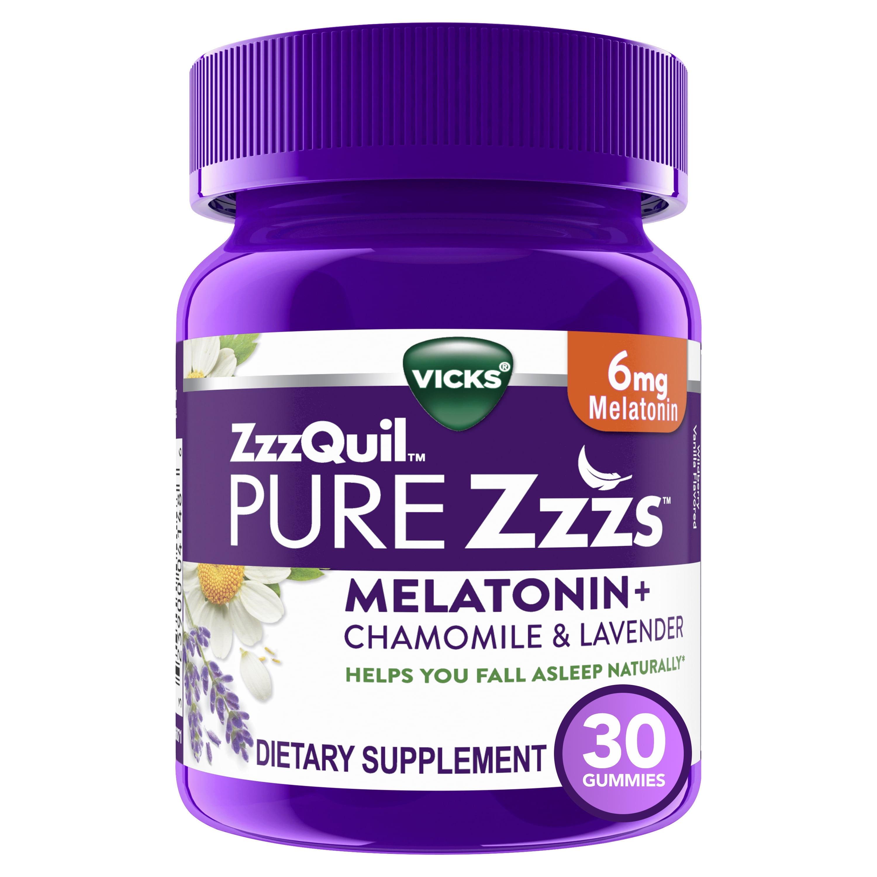 Vicks Zzzquil Pure Zzzs Melatonin Sleep Aid Gummies, 6 mg, 30 Ct