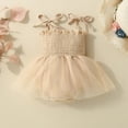 thumbnail image 6 of TAmten 3 Month Baby Girl Clothes Newborn Baby Girl Sleeveless Rompers Summer Clothes Cotton Bodysuit with Headband(Beige,0-9 Months), 6 of 9