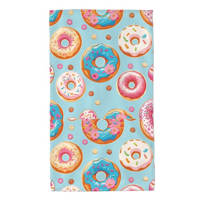 Fotbe Colorful Donut Toalla Premium con Patrón, Toalla de Microfibra de Secado Rápido, Ligera y Altamente Absorbente (27.5x16in), Ideal para Uso Diario