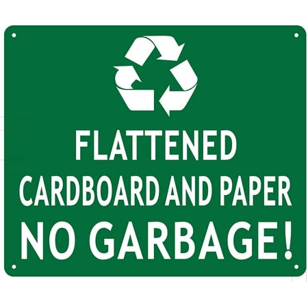 

FLATTENED CARDBOARD AND PAPER NO GARBAGE ( ALUMINIUM 10x12 -Rust Free )