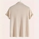 thumbnail image 4 of Camisa informal de manga corta con solapa y botones para hombre, de algodón y color liso - Tendencia de moda, mezcla de poliéster, fácil de combinar con vaqueros - S-XXL, 4 of 8