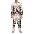 thumbnail image 4 of Mens Pajamas Set - Vintage Husky Dog Comfy Long Sleeve Button Up Pajama Sets for Men 2 Piece, Soft Sleepwear Nightwear Pjs Lounge Sets for Men with Pockets, 4 of 5