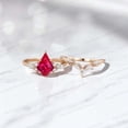 thumbnail image 2 of KANISHKAGEMS&JEWELS 2.5Ct 9x7mm /Kite Cut Ruby Bridal Wedding Ring Set CZ Diamond Proposal Ring Alternative Fine Women Jewelry Gift For Her, 2 of 4