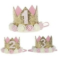 thumbnail image 3 of Baby Girl First Birthday Party Hat Flower Princess 1 M2J9, 3 of 9