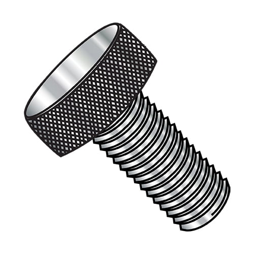 Knurled Thumb Screws 10-32x1 1/2 Inch - Black Oxide Low Carbon Steel (2 Pack)