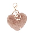 thumbnail image 2 of Keychain Pom Pom Heart Shaped  Soft Plush  Fadeless Wide Application Zinc Alloy Durable Backpack Keychain, 2 of 8