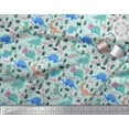thumbnail image 2 of Soimoi Green polyester Crepe Fabric Dinosaurs & Leaves Kids Print Fabric by Yard 42 Inch Wide, 2 of 3