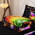 thumbnail image 5 of Erosebridal Galaxy Fairy Art Zipper Queen Comforter Set with Fitted Sheet and 2 Pillowcases,Rainbow Butterfly Zipper Bedding Set For Girls,Black Reversible,4pcs, 5 of 7
