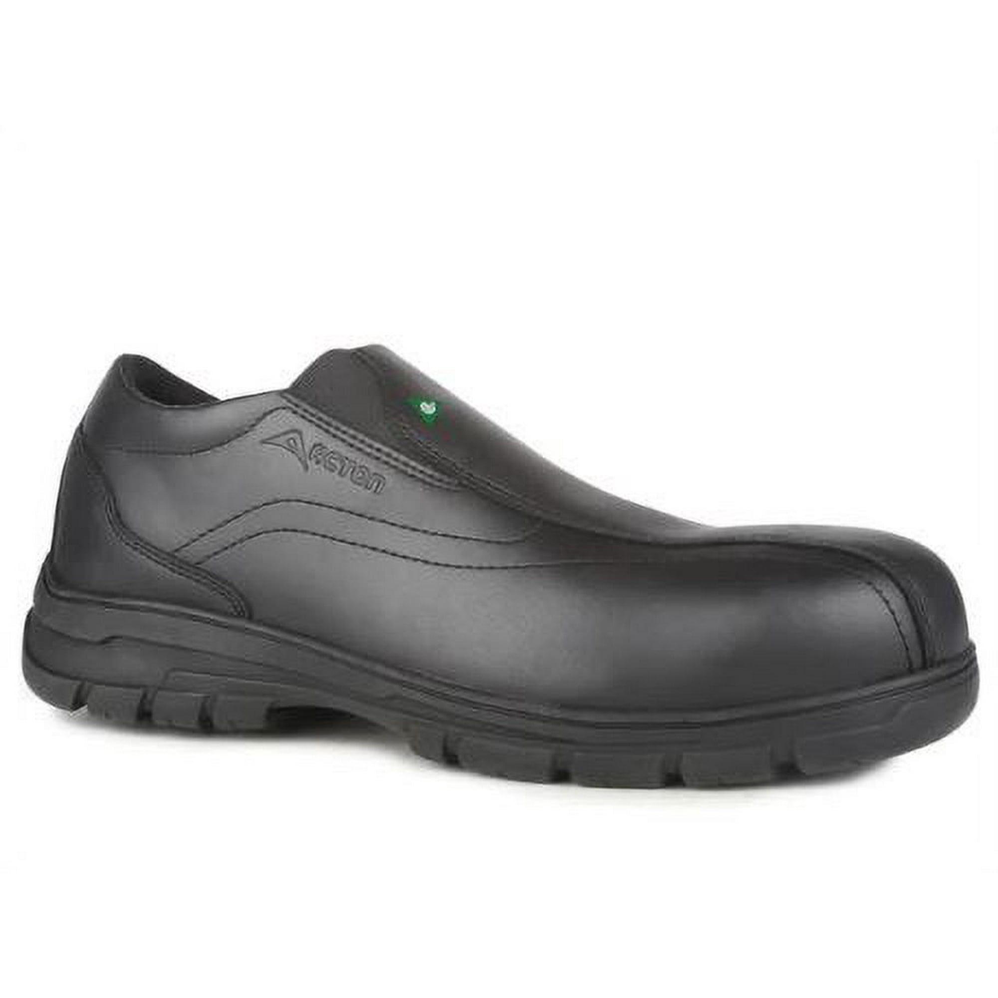 Men s Club Black Extra wide Fit Leather Safety Work Shoes Black Black Leather 8