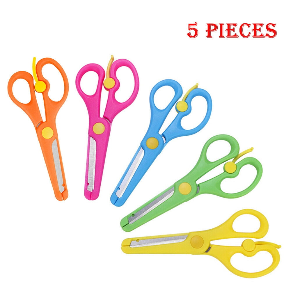 5PCS Children Kids' Safety Artwork Blunt Tip Anti-pinch Shears Students Scissors