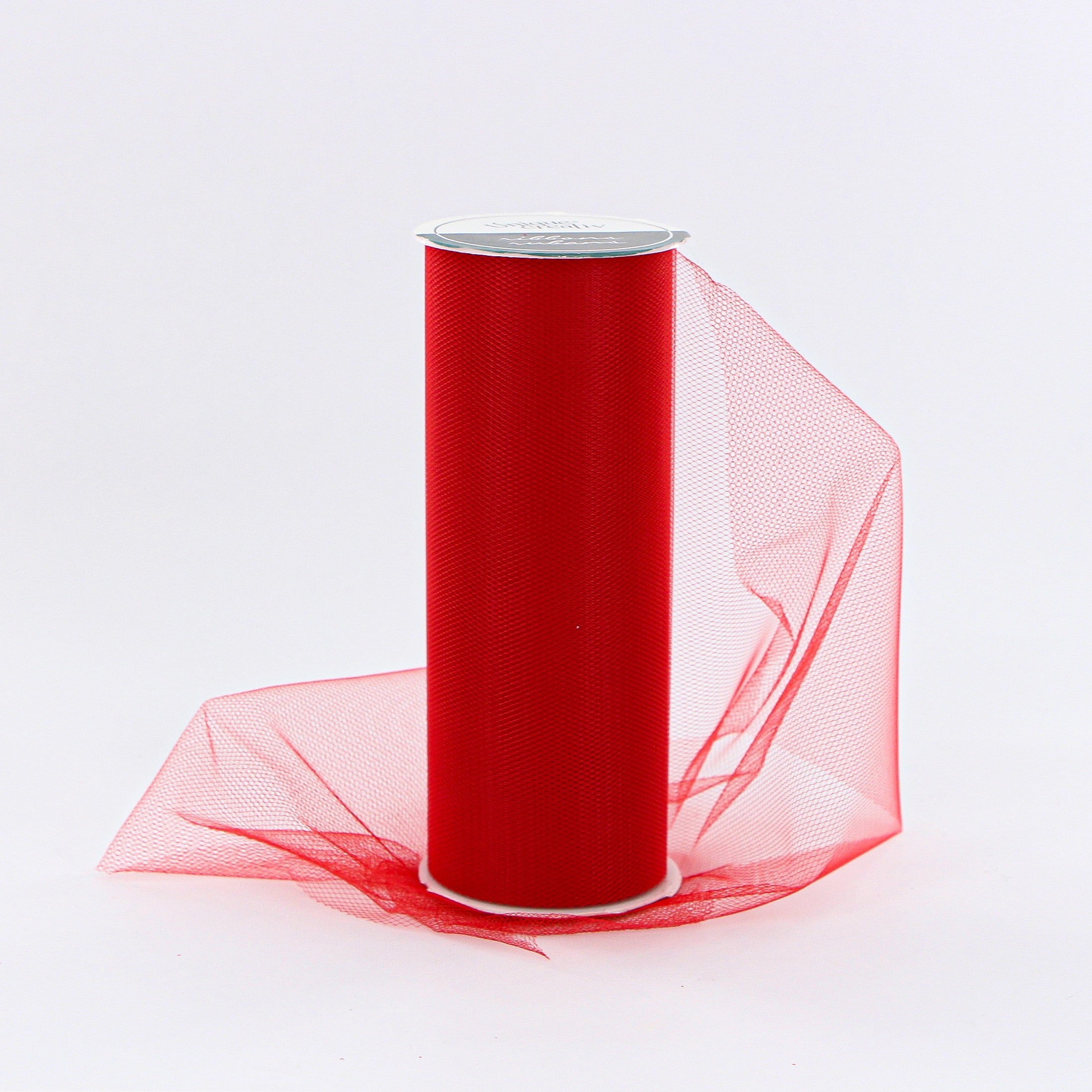 UNIQUE CREATIV, Ribbon, Tulle, Red, 100% nylon, 152mm x 13.71m (6" x 15 yds)