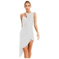 thumbnail image 3 of MSemis Women One Shoulder Lyrical Modern Dance Dress Ballet Leotard White M, 3 of 5