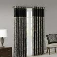 thumbnail image 2 of Madison Park Paisley Pattern 50"x108" Shimmering Curtains Adult Indoor Luxurious Faux Silk Curtains Black, 2 of 5