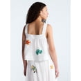 thumbnail image 4 of Free Assembly Women's and Women’s Plus Embroidered Cotton Square Neck Top, Sizes XS-4X, 4 of 6