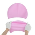 thumbnail image 5 of Unique Bargains 1 Pc Silicone Waterproof Embossed Swim Cap Pink Purple, 5 of 5