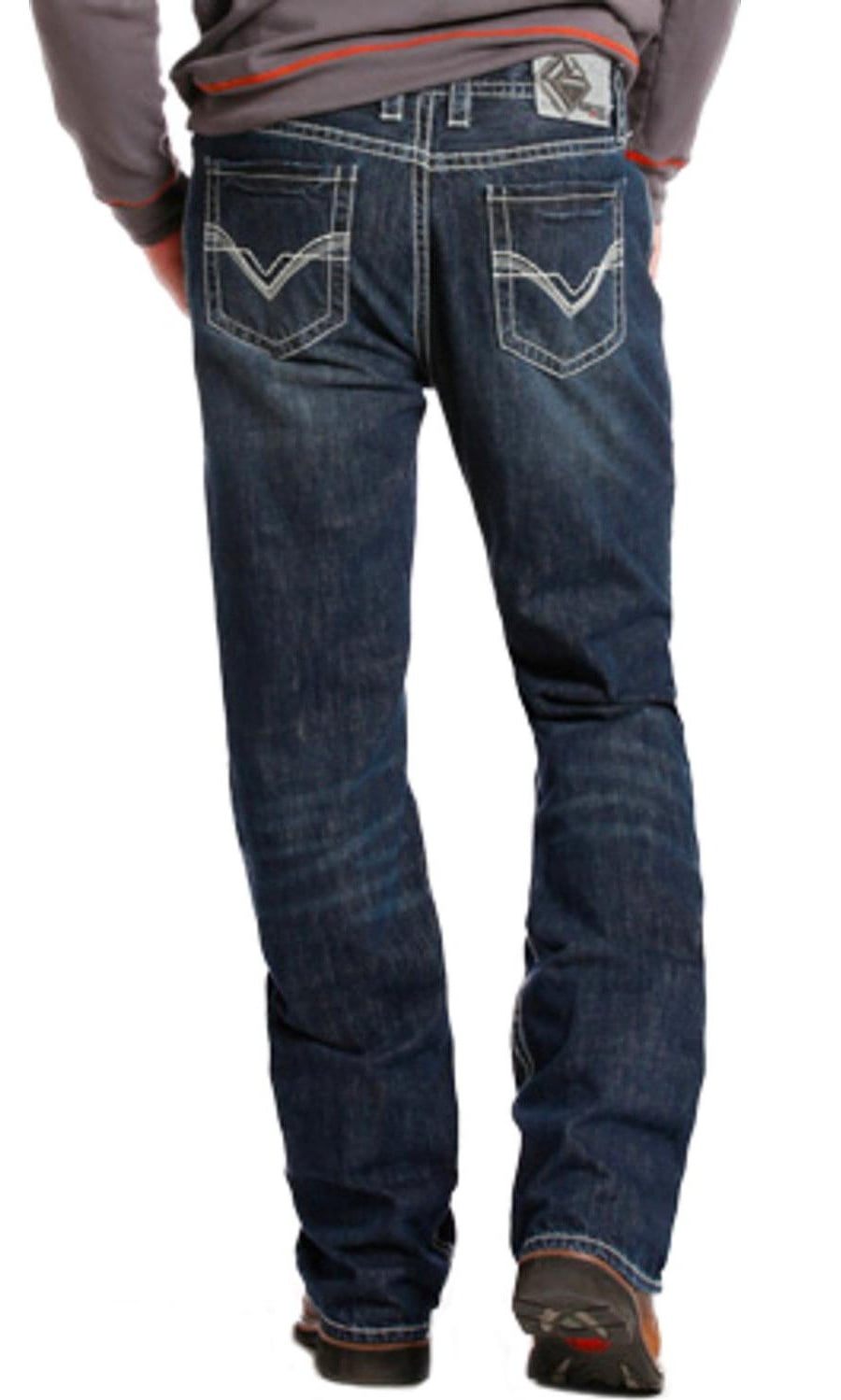 Rock /& Roll Cowboy Mens and Pistol Flame Resistant Jeans Straight Leg Blue 38W x 36L