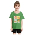 thumbnail image 1 of Chemises Filles Mode Personnalité Imprimé Col Rond Manches Courtes Tee Été Décontracté Ample Hauts Filles Vert 12 Ans-14 Ans, 1 of 5