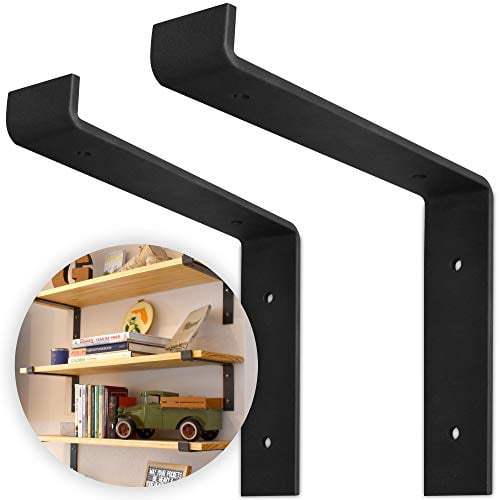 10 Inch Floating Shelf Brackets Heavy Duty 2 Pack Black Industrial Strength Diy Rustic Modern Steel Wall With Lip Mounting S Included Actual Size 9 1 4 Set Of Com - Diy Wall Shelves With Brackets 10 Inch Floating Shelf Brackets Heavy Duty 2 Pack Black Industrial Strength Diy Rustic Modern Steel Wall With Lip Mounting S Included Actual Size 9 1 4 Set Of Com - Diy Wall Shelves With Brackets