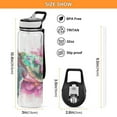 thumbnail image 3 of 32oz Transparent Sports Water Bottle with Straw for Kids Adults Outdoor School Gym Fitness Cute Cartoon Sea Turtle, 3 of 7