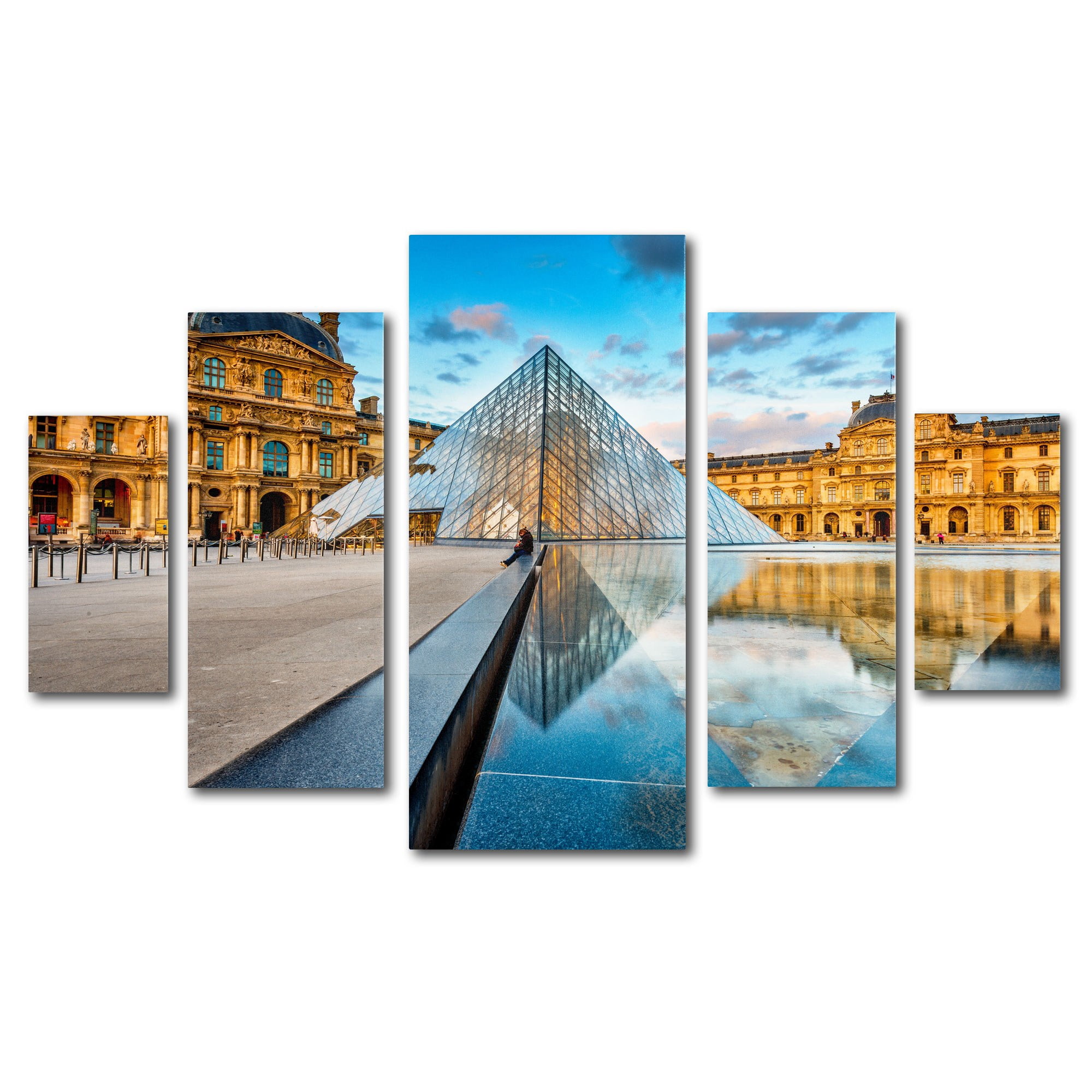 Trademark Fine Art "Louvre" Canvas Art by Mathieu Rivrin, 5-Panel Art Set