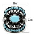 thumbnail image 2 of High polished (no plating) Stainless Steel Ring with Synthetic Synthetic Glass in Sea Blue for Women Sea Blue Stone Color Style TK526 Size 5, 2 of 4
