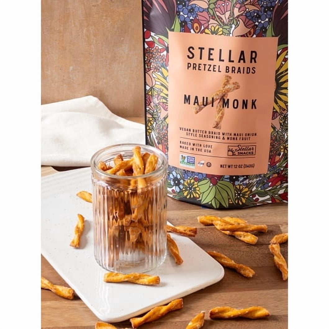 Stellar Snacks Maui Monk Pretzel Braids Resealable Pouch, 12 Ounce