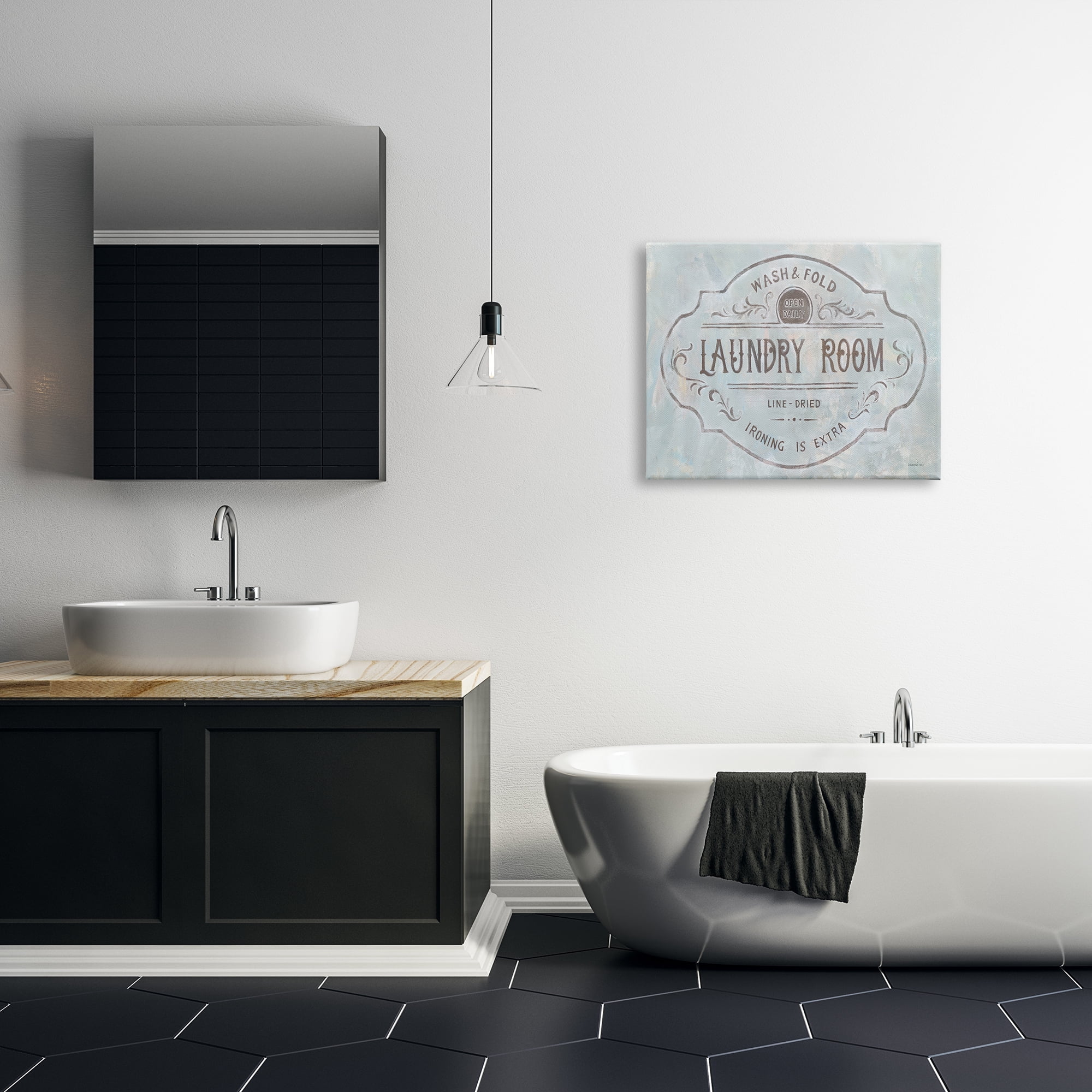 Stupell Industries Wash and Fold Laundry Room Vintage Parisian Sign, 30 x 24, Design by Danhui Nai