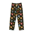 thumbnail image 6 of Uemuo Forest Animal Faces Pattern Men's Wide Leg Palazzo Lounge Pants with Pockets Light Weight Loose Comfy Casual Pajama Pants-Small, 6 of 9