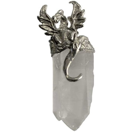 Quartz Crystal Point Pendant - Dragon with Clear Quartz Crystal Pendant Necklace