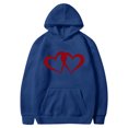thumbnail image 3 of Brondbend Hoodies Women Hooded Sweatshirt Women Long Sleeved Drawstring Pocket Pullover Print Stylish Loose Fit Tops Lady Gym Running Fall Winter Wear Blue, 3 of 3