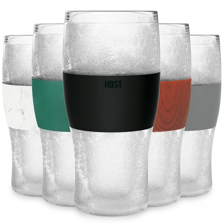 Host FREEZE Beer Glasses, Frozen Beer Mugs, Freezable Pint Glass Set,  Insulated Beer Glass to Keep Your Drinks Cold, Double Walled Insulated  Glasses, Tumbler for Iced Coffee, 16oz, Set of 2, Black 