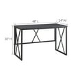 thumbnail image 6 of Leick Home X Design Wood and Metal Fully Assembled Computer Desk, Gray Herringbone/Matte Black, 6 of 21
