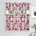 thumbnail image 2 of Cherry Kitchen Curtain Valance 3 Piece Set Short Curtain Sink Window Decor 36 Inch Small Window Treatment Tier 27.5x36 Length, 2 of 6