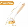 thumbnail image 3 of QAQuu Dish Brush with Bamboo Handle, Dish Scrubber with Tough Bristles, Kitchen Scrub Brush for Cleaning Sink, Stove, Grill, Pots and Pans, Cleaning Brush, 9.8 Inch, Khaki, 3 of 6