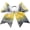White/Yellow/Black, variant on 1 count 8" Large Glitter Bows with Iridescent Rhinestones Colorful Stiff Hair Elastic Band Ponytail Holder for Cheerleader Girls (White/Yellow/Black)