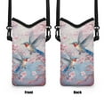 thumbnail image 6 of SEANATIVE Shockproof Cell Phone Crossbody Bag Mini Shoulder Bag Portable Phone Purse Phone Carrier with Detachable Shoulder Strap for Travel, Walking, Hummingbird Peach Blossom Pink, 6 of 7