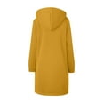 thumbnail image 5 of Lumtrix Long Hoodies for Women Zip Up Fleece Oversized Long Sleeve Sweatshirts Fall Winter Warm Hoodie Dress with Pockets Yellow S, 5 of 6