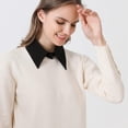 thumbnail image 3 of Zhengup Fake Collar Detachable Dickey Collar Blouse Half Shirts Peter Pan Lapel Shirt Collar Faux False Collar for Women Girls, 3 of 6