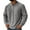 Gray, variant on Corduroy Shirt for Men Long Sleeve Crew Neck 1/4 Button Up Pullover Tops Solid Color Casual Trendy Comfy Loose Fit Tops