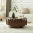 thumbnail image 3 of Kevinplus 31.5" Round Solid Wood Coffee Table with Sculptural Design for Living Room,Walnut, 3 of 8
