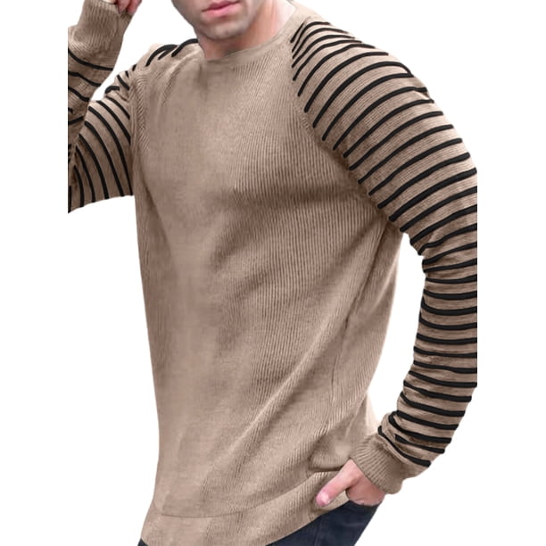 Jersey para Hombre Suéter con Cuello Redondo Jersey de Manga Larga Top Ropa de Punto Informal para Exteriores