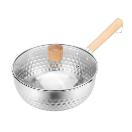 

NUOLUX Stainless Steel Cooking Pot with Lid Multifunctional Milk Pot Non-stick Soup Pot Noodle Pot (20CM)